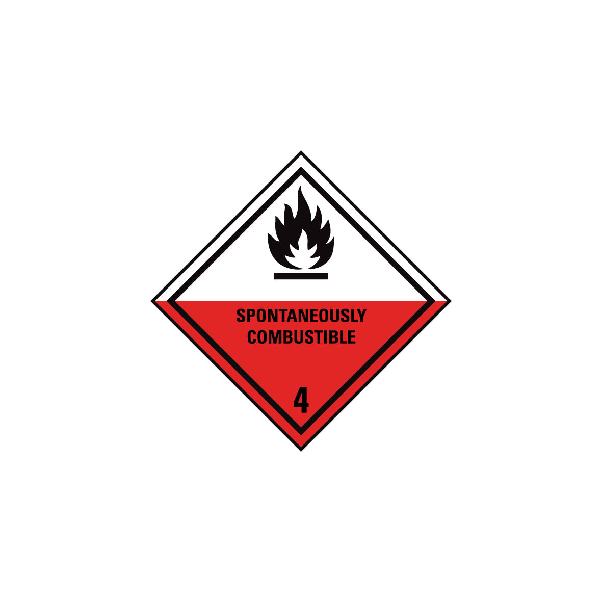 Gefahrgut Kl. 4.2, Selbstentzündliche Stoffe 5.0114.1, Spontaenously combustible