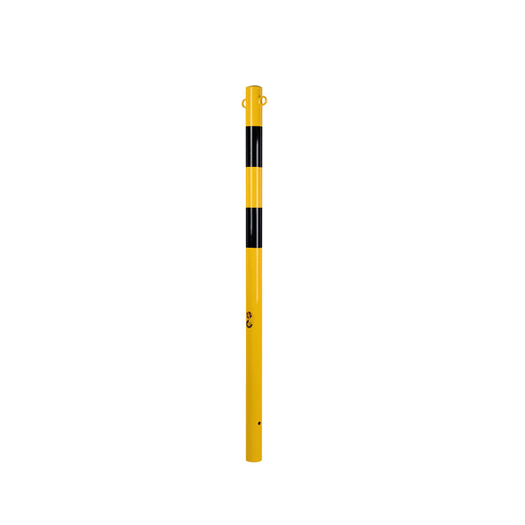 Absperrpfosten 60, zum Einbetonieren, 2 Ösen, gelb-schwarz, ø 60 mm, Höhe: 1400 mm