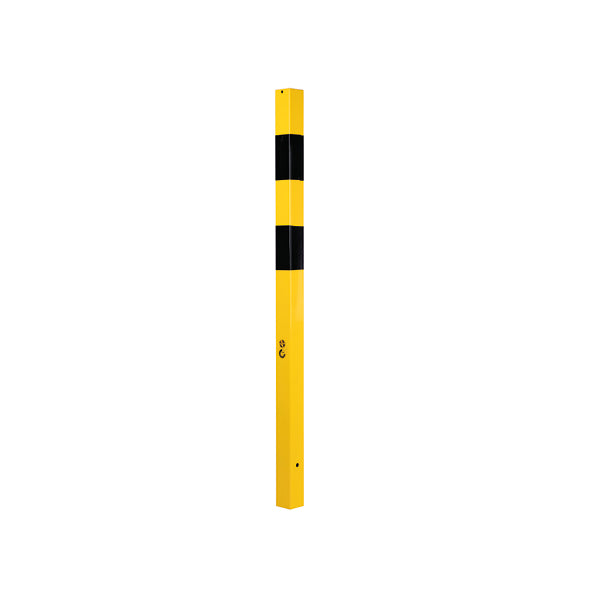 Absperrpfosten 70, zum Einbetonieren, gelb-schwarz, 70/70 mm, Höhe: 1400 mm