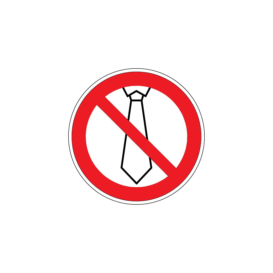 6.V-912 Bedienung mit Krawatte verboten, Verbotszeichen, Praxisbewährt