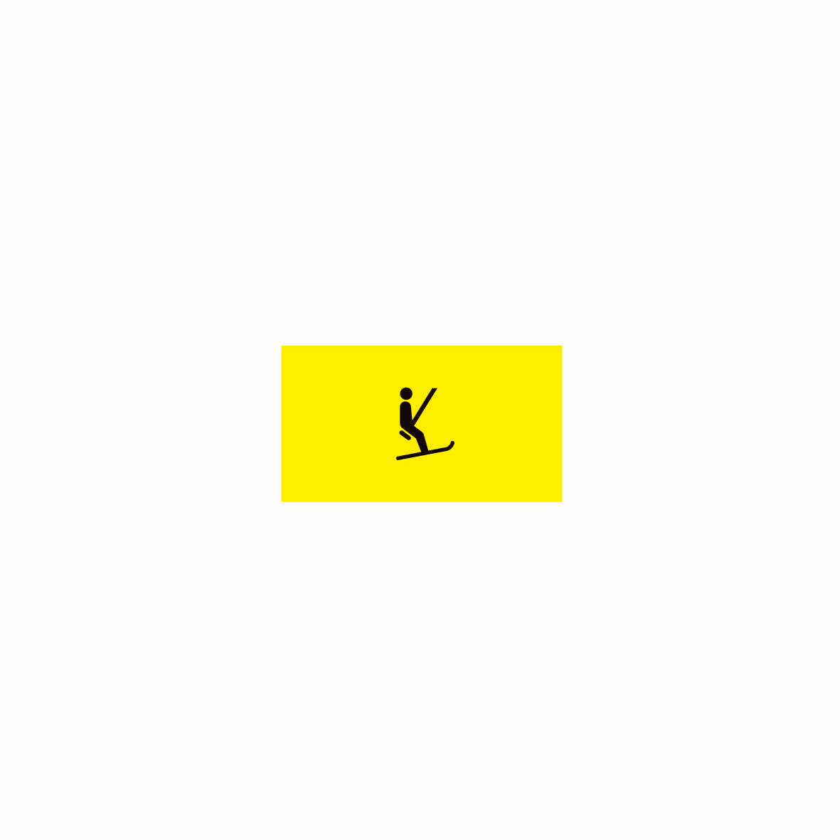 SKUS Gefahrensignal, 1.0014, fluoreszierend gelb, Logo Skilift, 40/20 cm, Alu Composite 3 mm