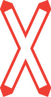 Einfaches Andreaskreuz 3.22/3.24, 80 cm, Bahnsignale, R2