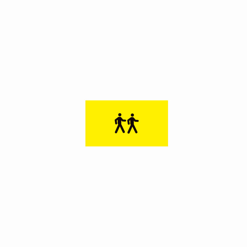 SKUS Gefahrensignal, 1.0010, fluoreszierend gelb, Logo Fussgänger, 40/20 cm, Alu Composite 3 mm