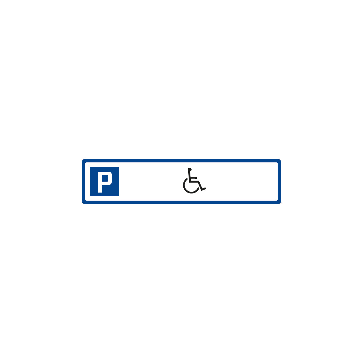 Parkplatzschild 7.0053 M1, 52 x 11 cm, mit Symbol: Behinderte