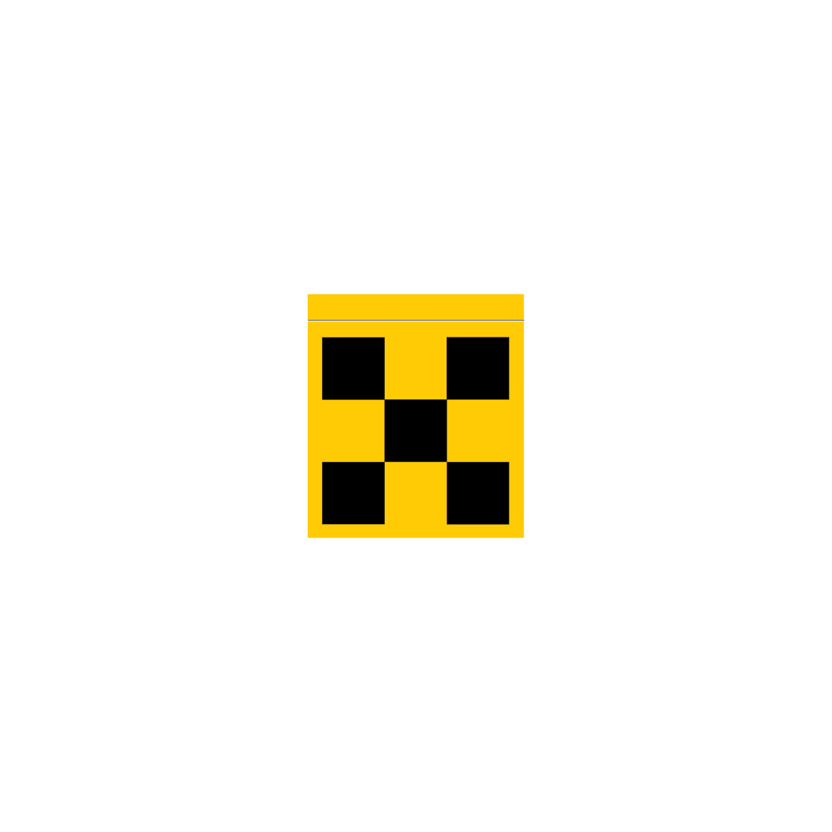 Einzelflagge gelocht, 1.0359, "Karo gelb-schwarz", doppelseitig, 25/27.5 cm, gelocht für Seileinzug
