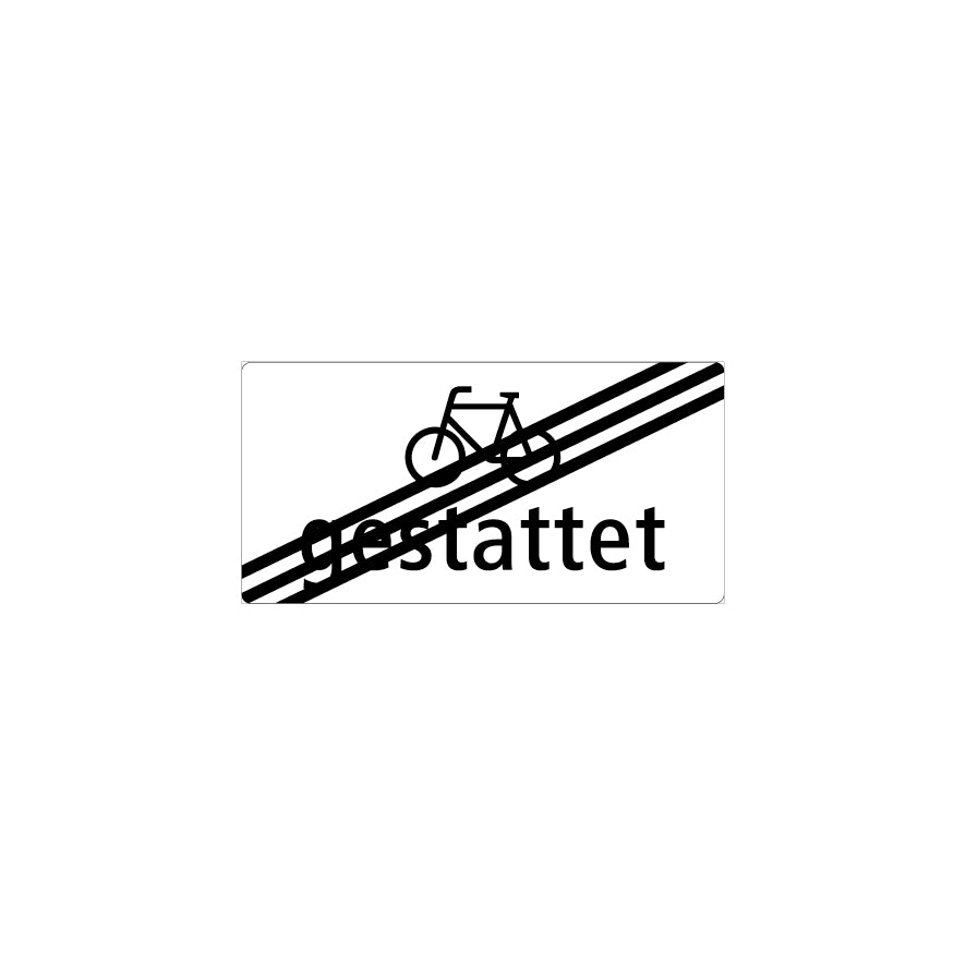 Zusatztafeln, Strassensignalisation, Fahrrad gestattet aufgehoben