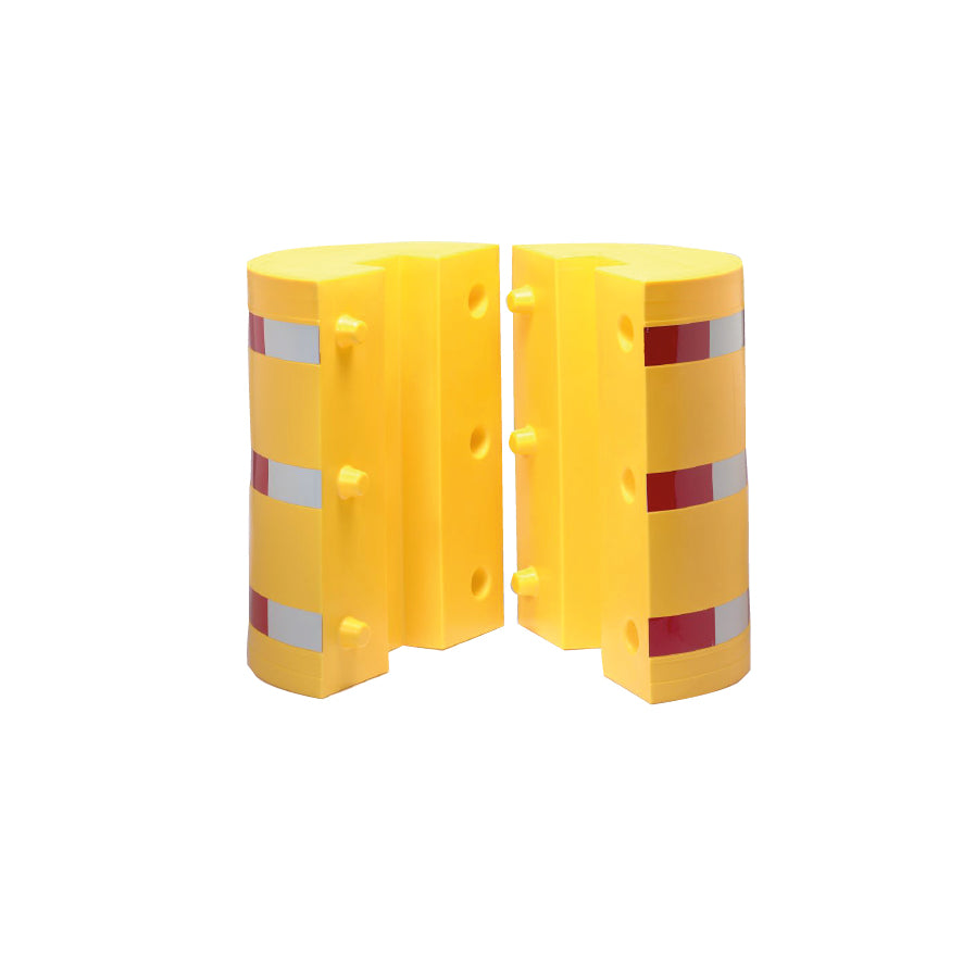 Säulen- und Pfeilerschutz, reflektierend Typ 1,  halbflexibler Kunststoff, gelb,  für Säule 260/260 mm, H = 1100 mm, ø  = 820 mm