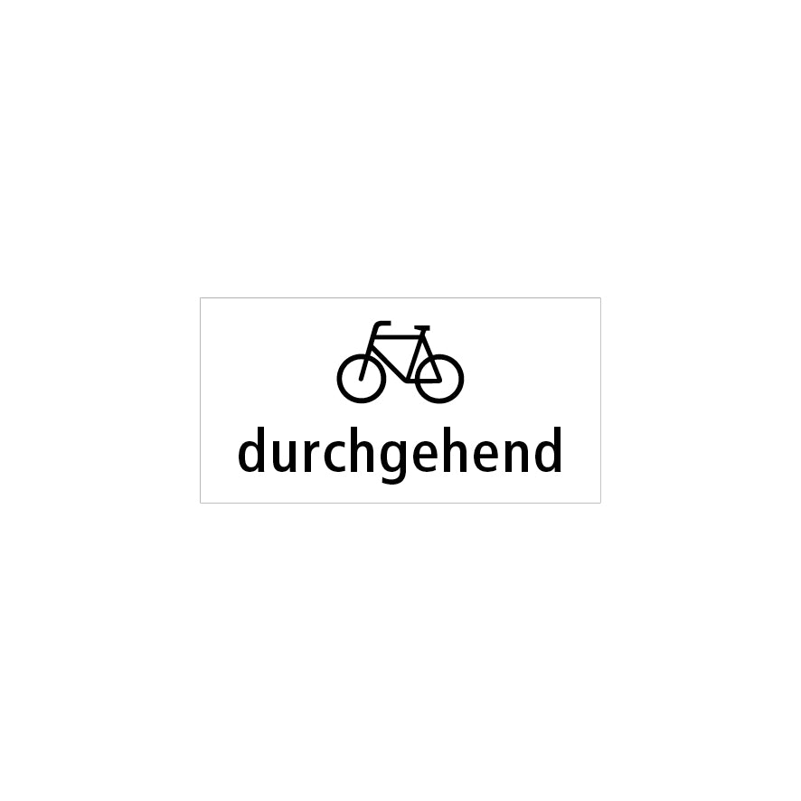 Zusatztafeln, Strassensignalisation, Fahrrad durchgehend