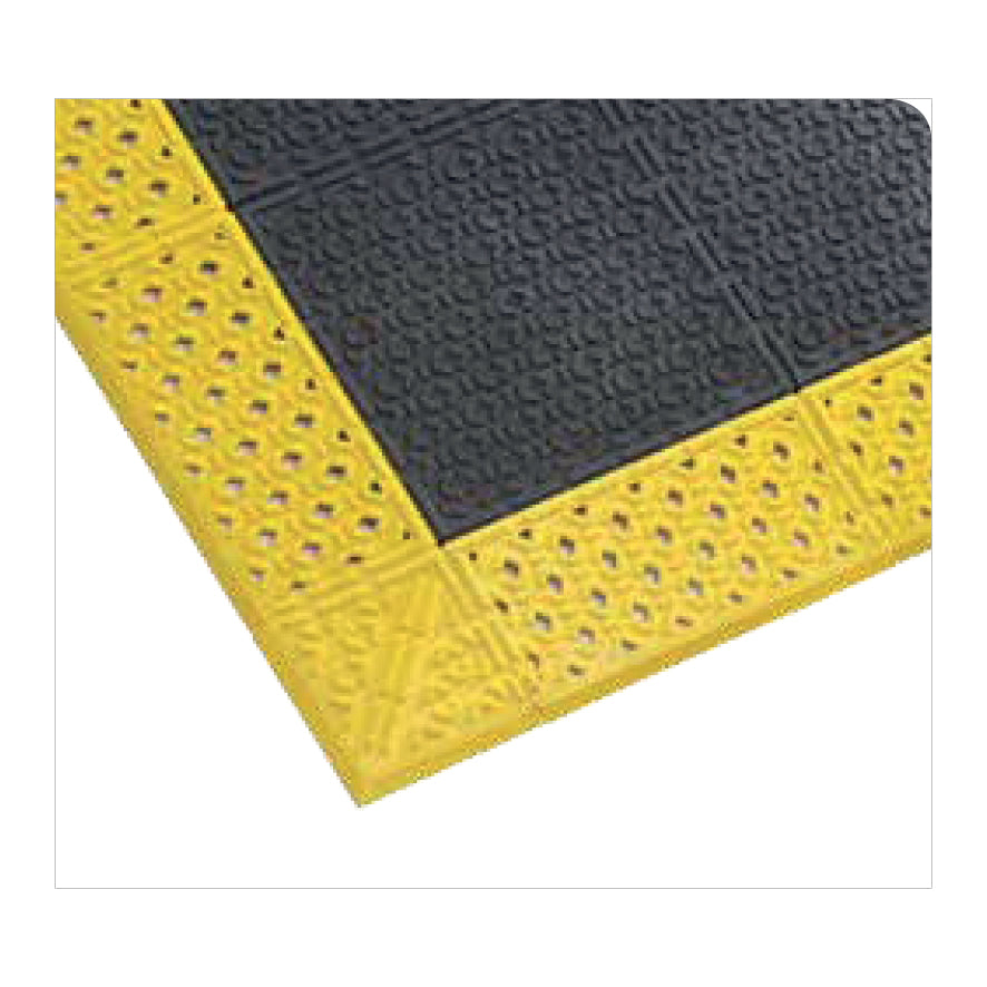 Ergo Arbeitsplatzmatte Cushion Lok HD Solid, gelb-schwarz, 76 x 152 cm, 18.7 kg