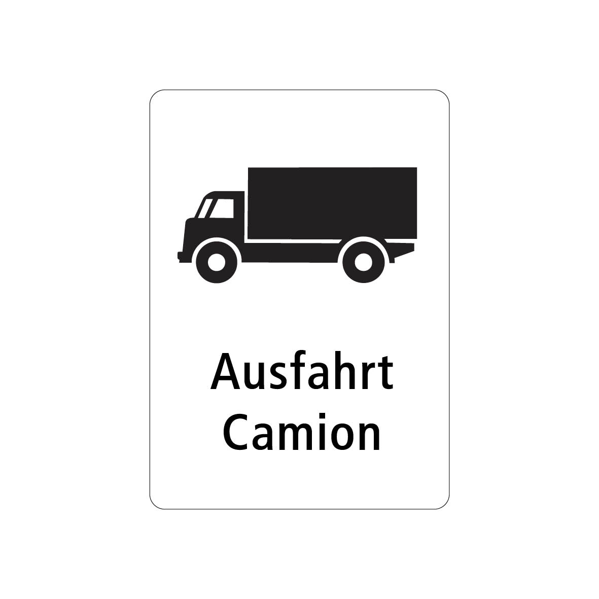 Kombisignal Hinweissignal, 5.22 Ausfahrt Camion