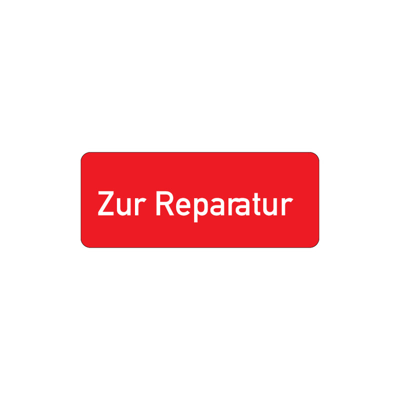 Qualitätskennzeichen, FO-A, 50 x 20 mm, rot-weiss, 4.0289, "Zur Reparatur", Ro = 100 Stk.