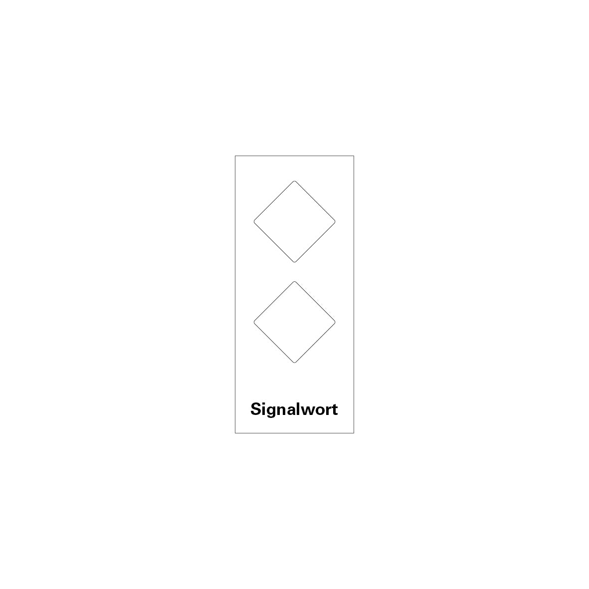 GHS-Grundetiketten, 2 GHS und Signalwort nach Wahl, 55 x 115 mm, Bo = 1 Stk., VE = Bo