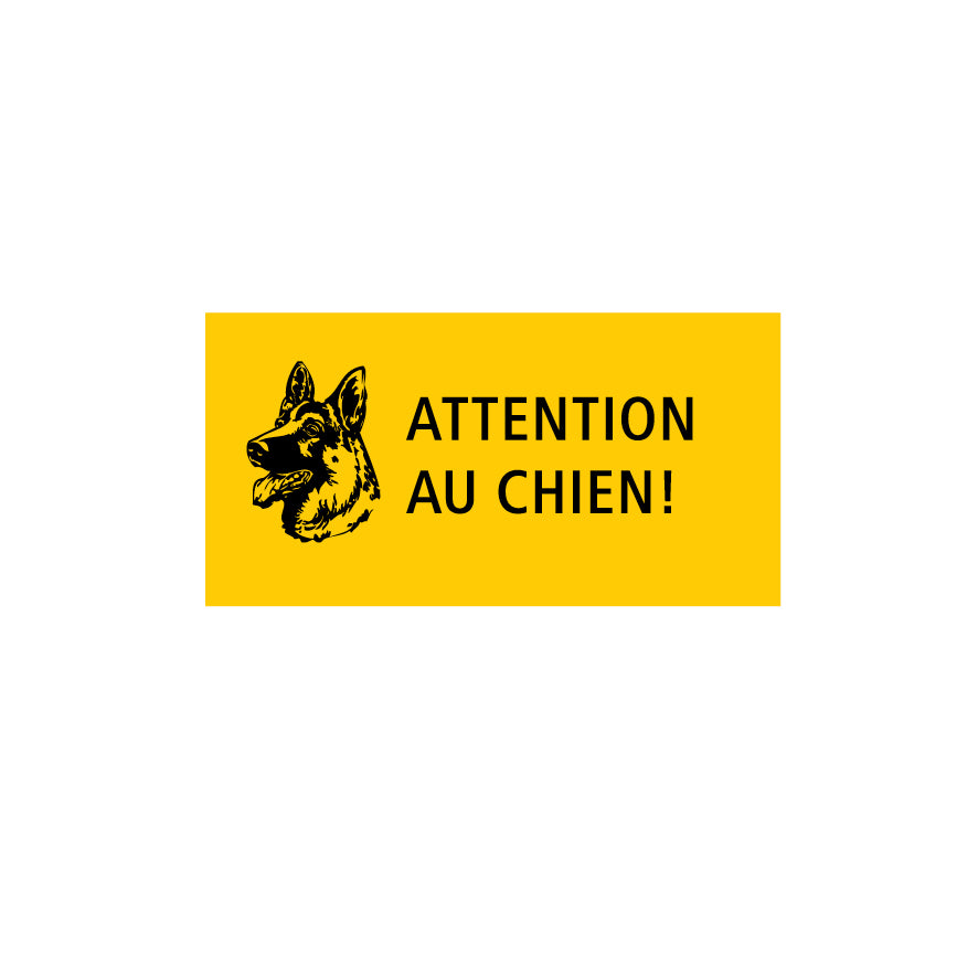 Attention au chien!, mit Hundekopf, 7.0134, 40/20 cm, EG, gelb-schwarz