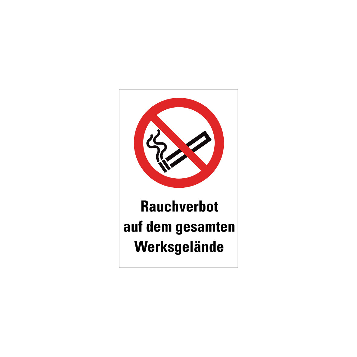 6.V-102 Kombischild Rauchen verboten auf dem gesamten Werksgebäude, Verbotszeichen, ISO