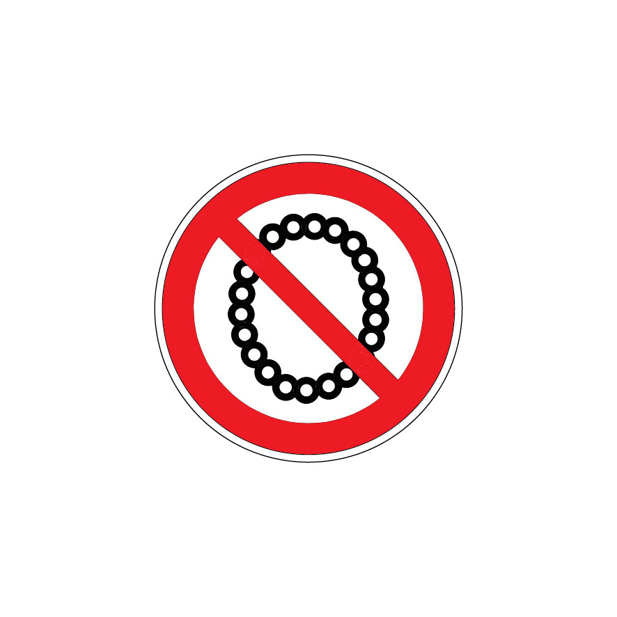 6.V-913 Bedienung mit Halskette verboten, Verbotszeichen, Praxisbewährt