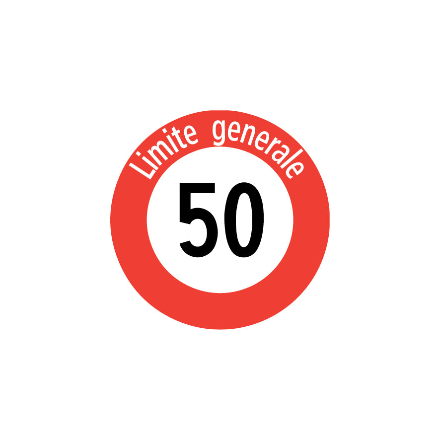 2.30.1c Velocità massima "50 Limite generala", Vorschriftssignal