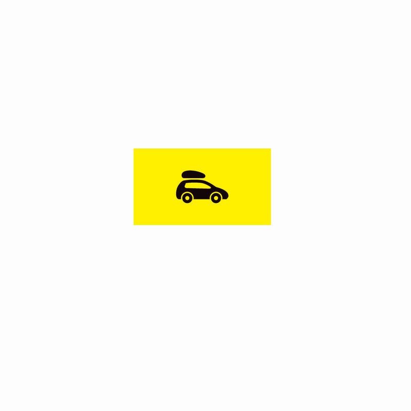 SKUS Gefahrensignal, 1.0011, fluoreszierend gelb, Logo Fahrzeug, 40/20 cm, Alu Composite 3 mm