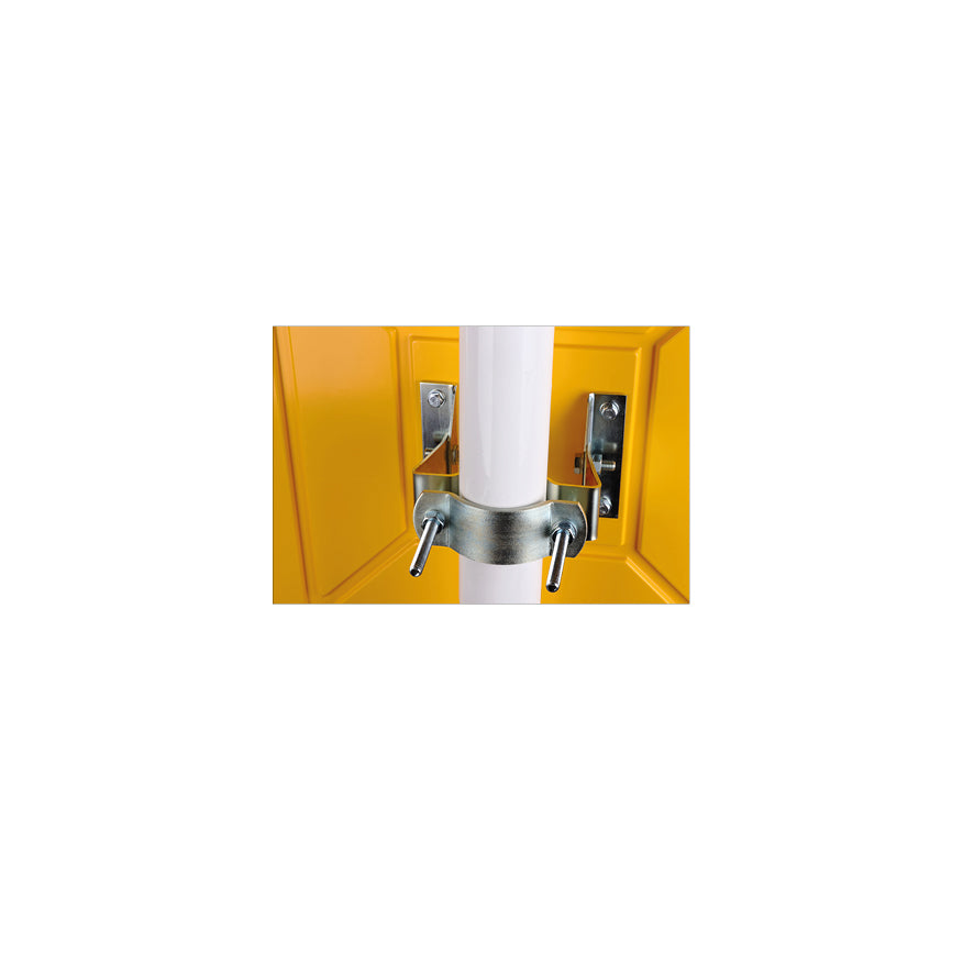 Industriespiegel gelb-schwarz, Acryl ø 600 mm, 3.7 kg, 9-15 m Beobachtungsabstand