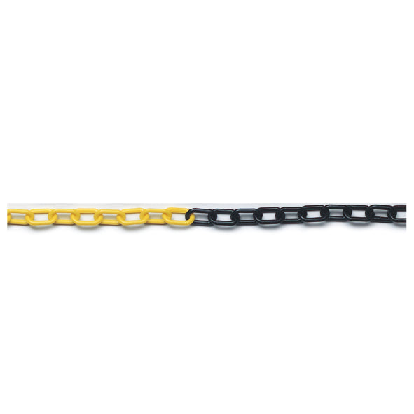Absperrkette gelb-schwarz Stahl, geschweisst, verzinkt, pulverbeschichtet, ø 6 mm, 10 lfm
