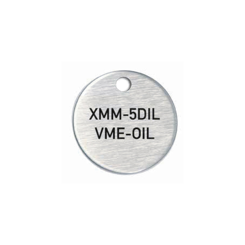 Werkzeugmarken Edelstahl, ø 40 mm, Laserbeschriftung Text, ab 25 Stk.