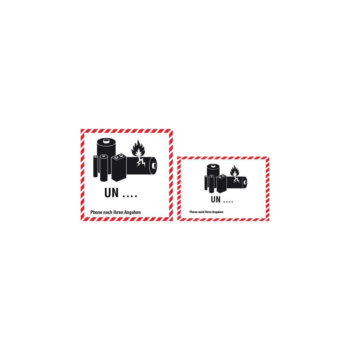 Gefahrstoff Batterien, Sondertext, 5.0329.1, 100 x 100 mm
