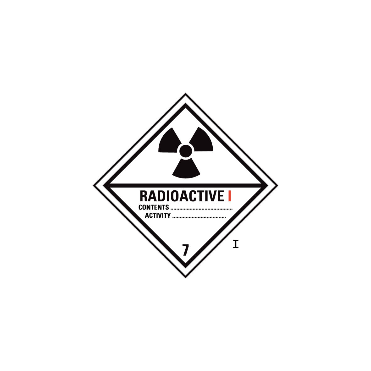 Gefahrgut Kl. 7, Radioactive I 5.0134