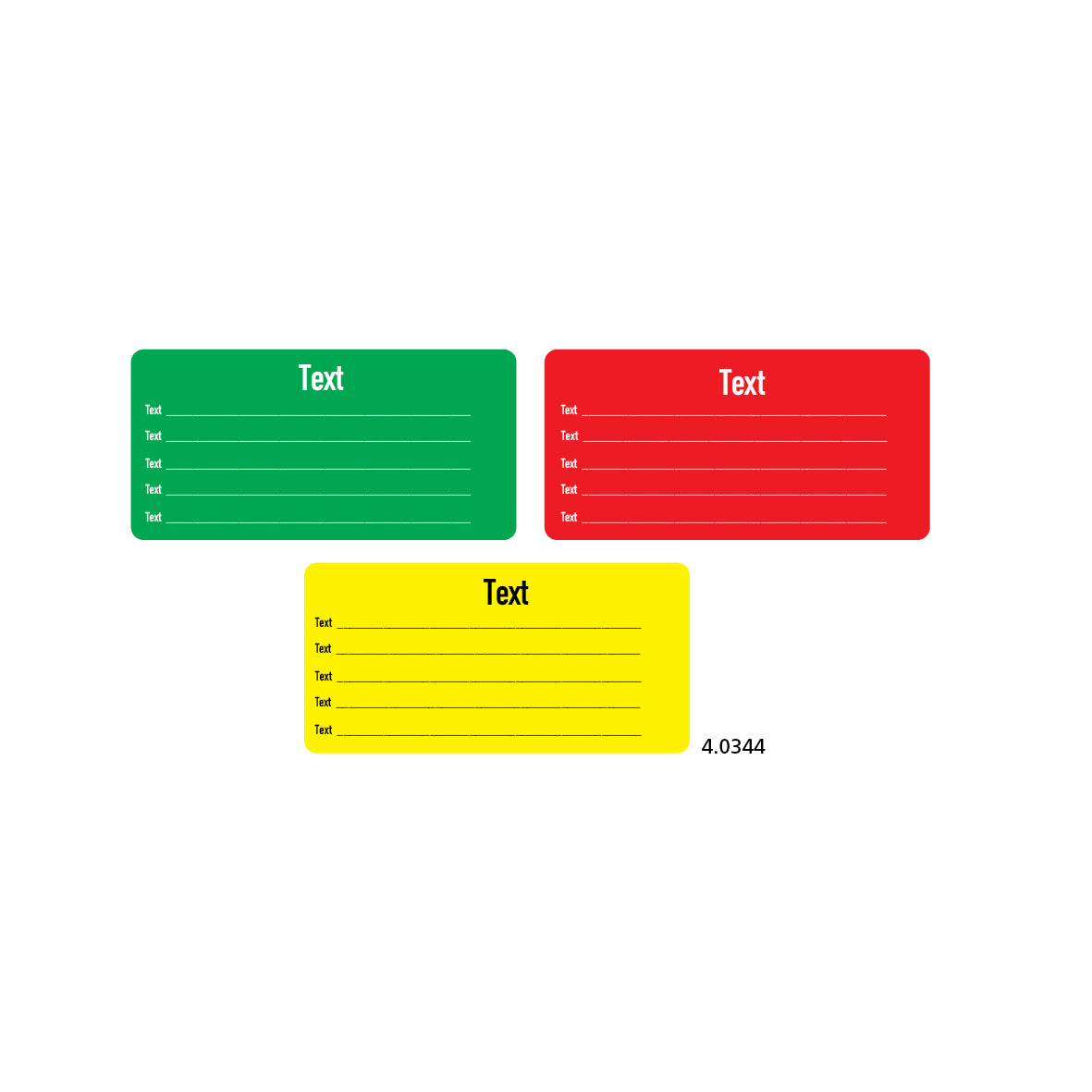 Qualitätskennzeichen Sonderanfertigung, 4.0344, gelb, FO-A, 60 x 30 mm, , VE = 100 Stk., auf Bogen à 25 Stk.