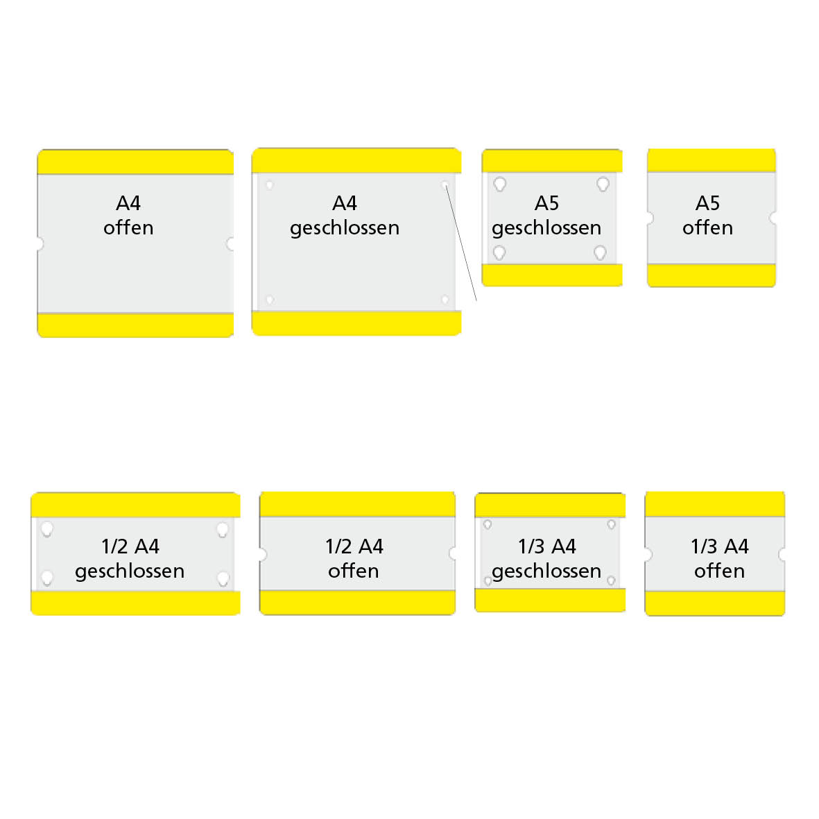 Beschriftungstasche, 1/3 A4 offen, schwarz, 216 x 180 mm