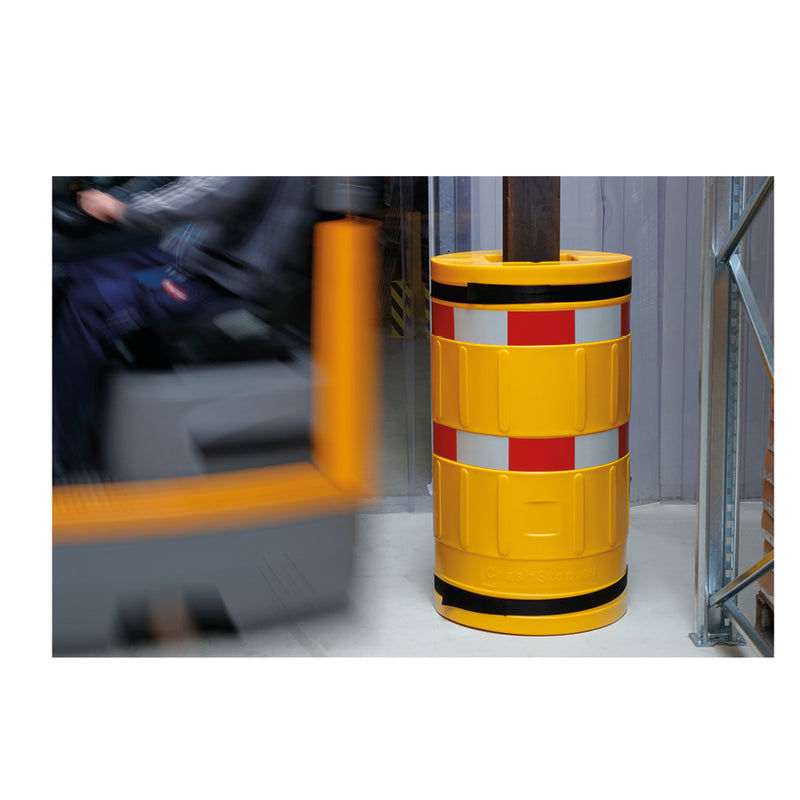 Säulen- und Pfeilerschutz, reflektierend Typ 1,  halbflexibler Kunststoff, gelb,  für Säule 260/260 mm, H = 1100 mm, ø  = 620 mm
