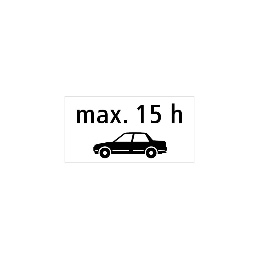 Zusatztafeln, Strassensignalisation, Fahrzeug max. 15 h