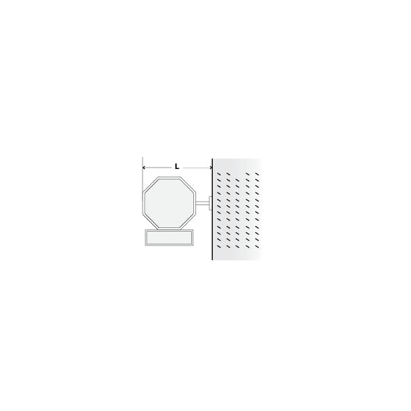 Signalträger 8-Eck, 60/60 cm, seitlich, 2 Flansche