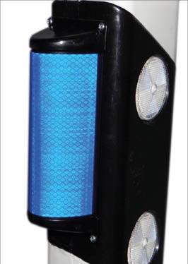 Wildwarnreflektor, blau 3M 4095, R3, mit Schrauben, halbrund. 200/85/48 mm, ca. 70 g