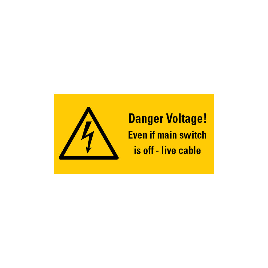 Warnzeichen Elektro mehrsprachig, 6.W-249 Danger Voltage! Even if...
