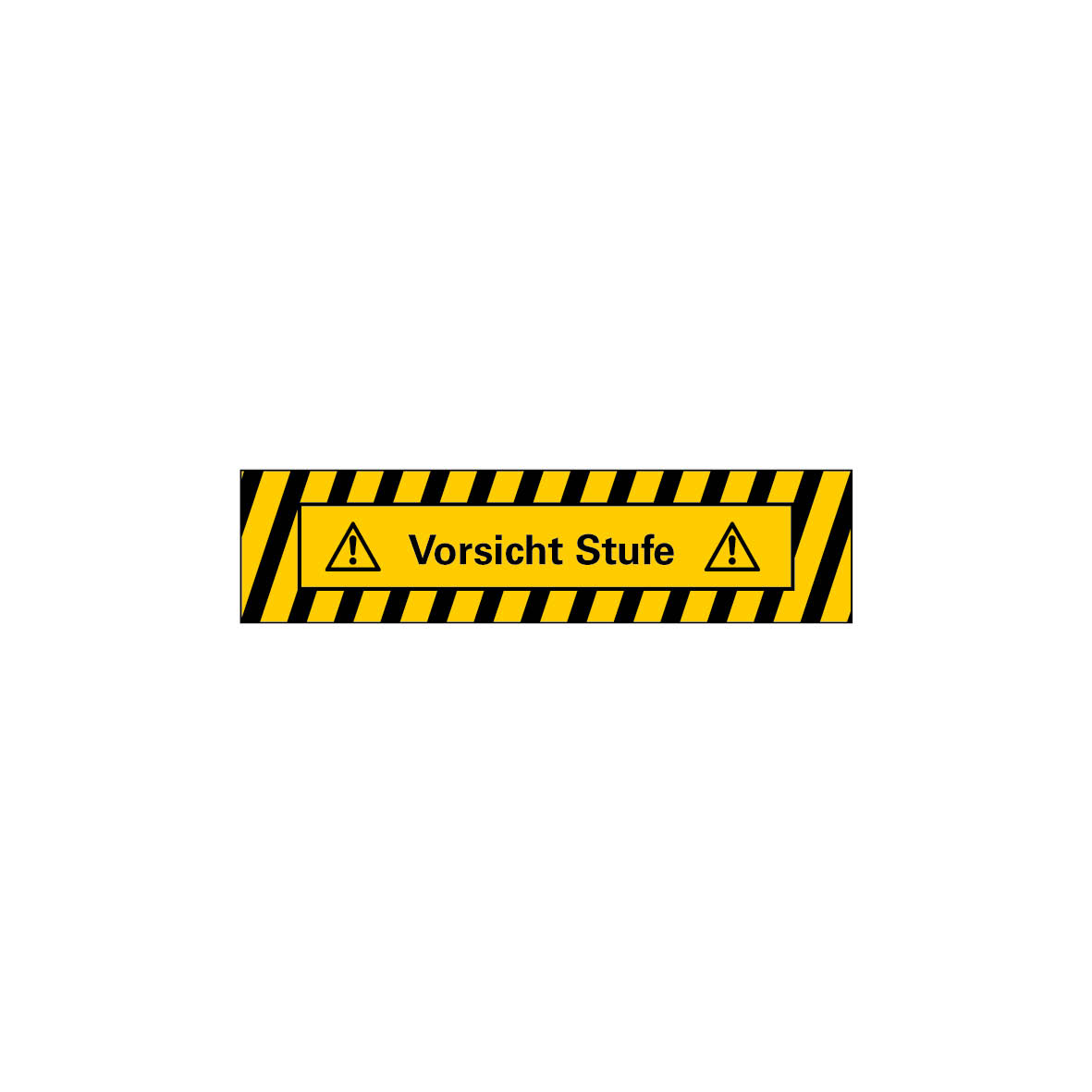 Antirutschbelag Warnmarkierung, 10.0012, gelb-schwarz, selbstklebend, Antirutsch R10,  800/200 mm, Text: Vorsicht Stufe