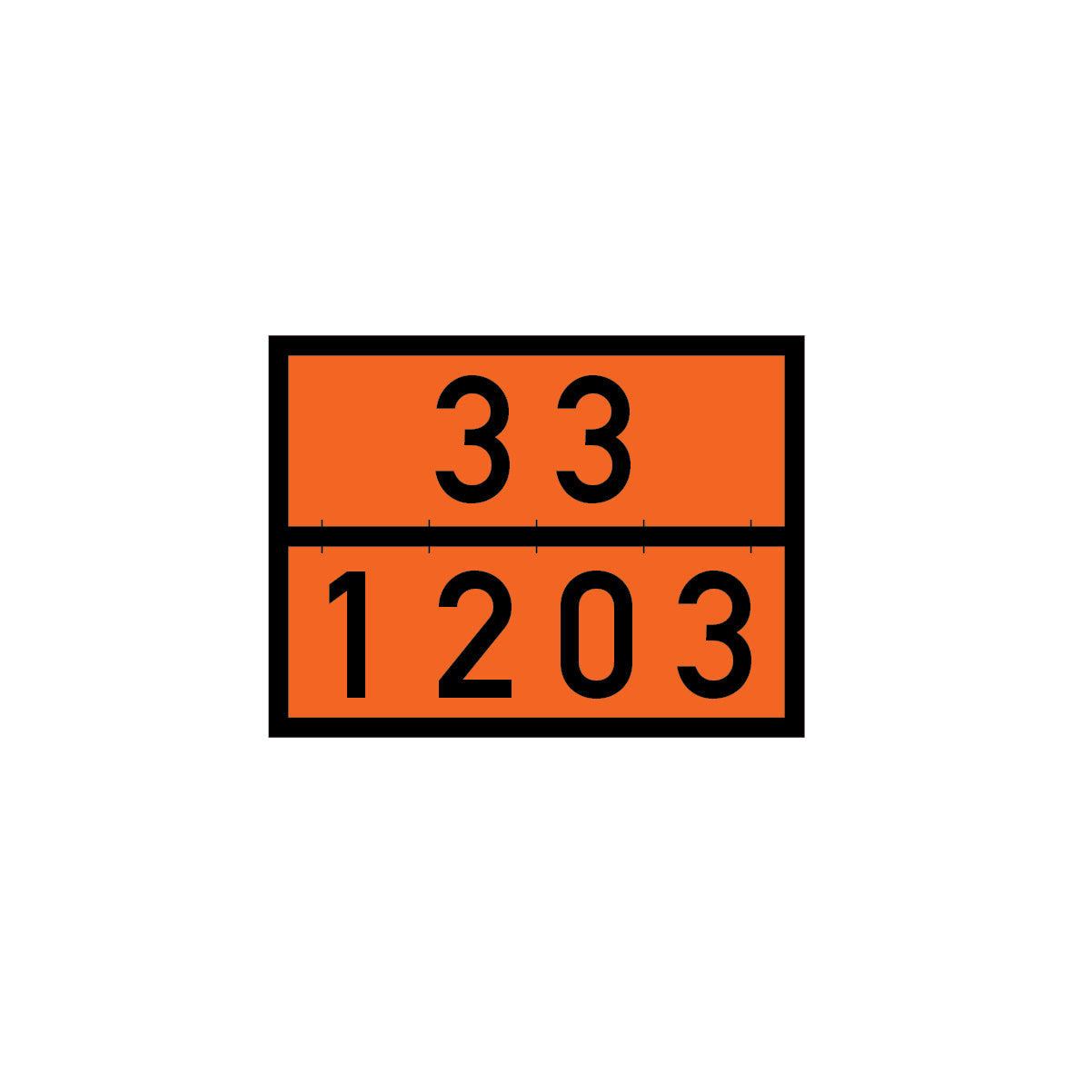 Gefahrgut 5.0131, 5.0131.5, 400/300 mm, beschriftet mit "33/1203", FO, selbstklebende Folie