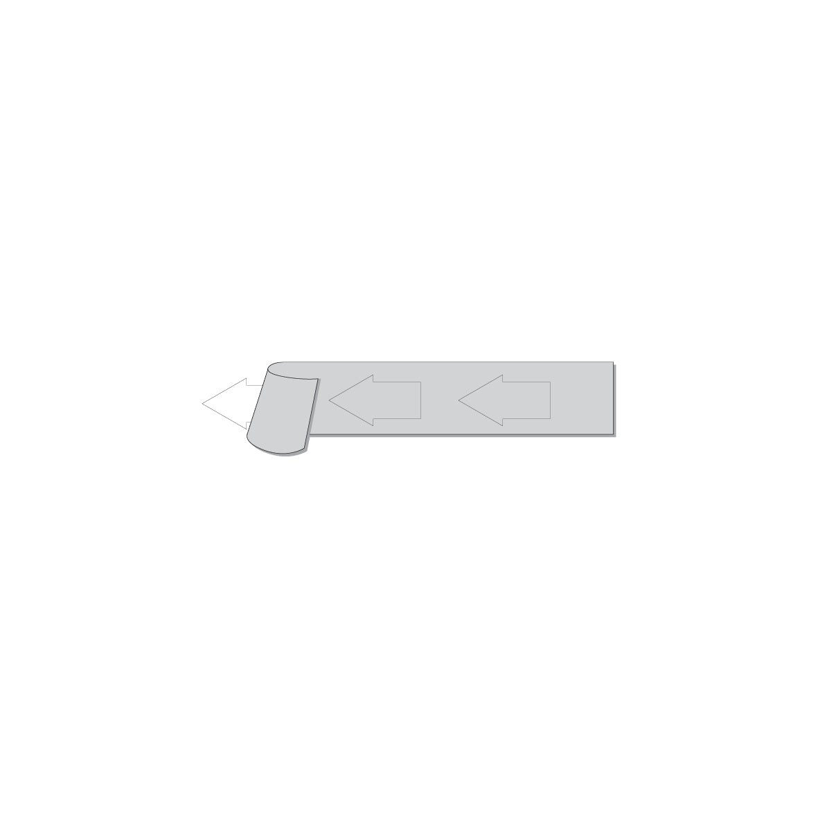Glasscheibensymbol Folienpfeile, 5 Stk. 120/60  mm, auf 500 mm, mit Application-Tape