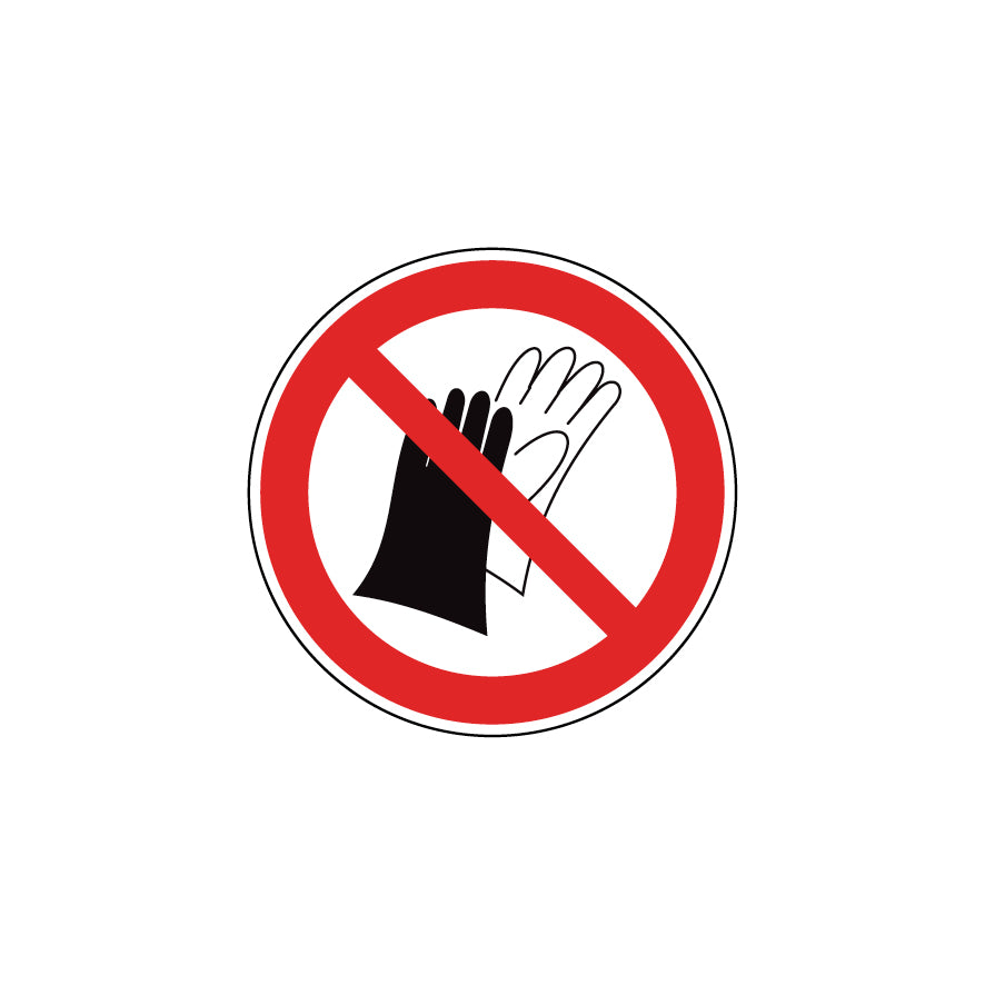 6.V-013 Benutzen von Handschuhen verboten, Verbotszeichen, ISO
