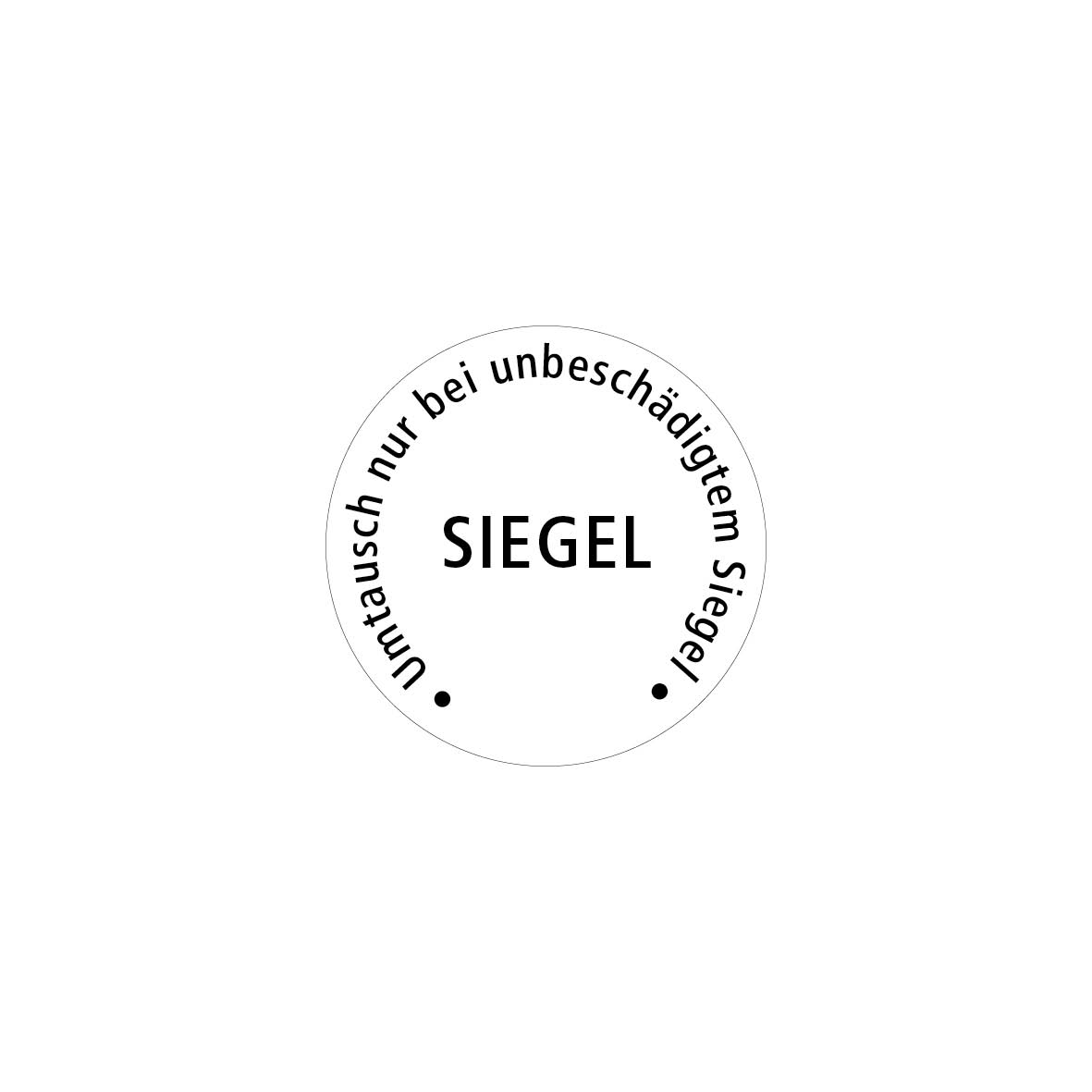 Sicherheitssiegel 4.0102, FO-F, weiss/schwarz, "SIEGEL-Umtausch nur bei unbeschädigten Siegel"
