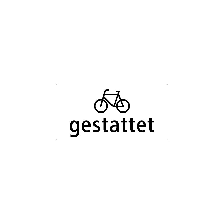 Zusatztafeln, Strassensignalisation, Fahrrad gestattet