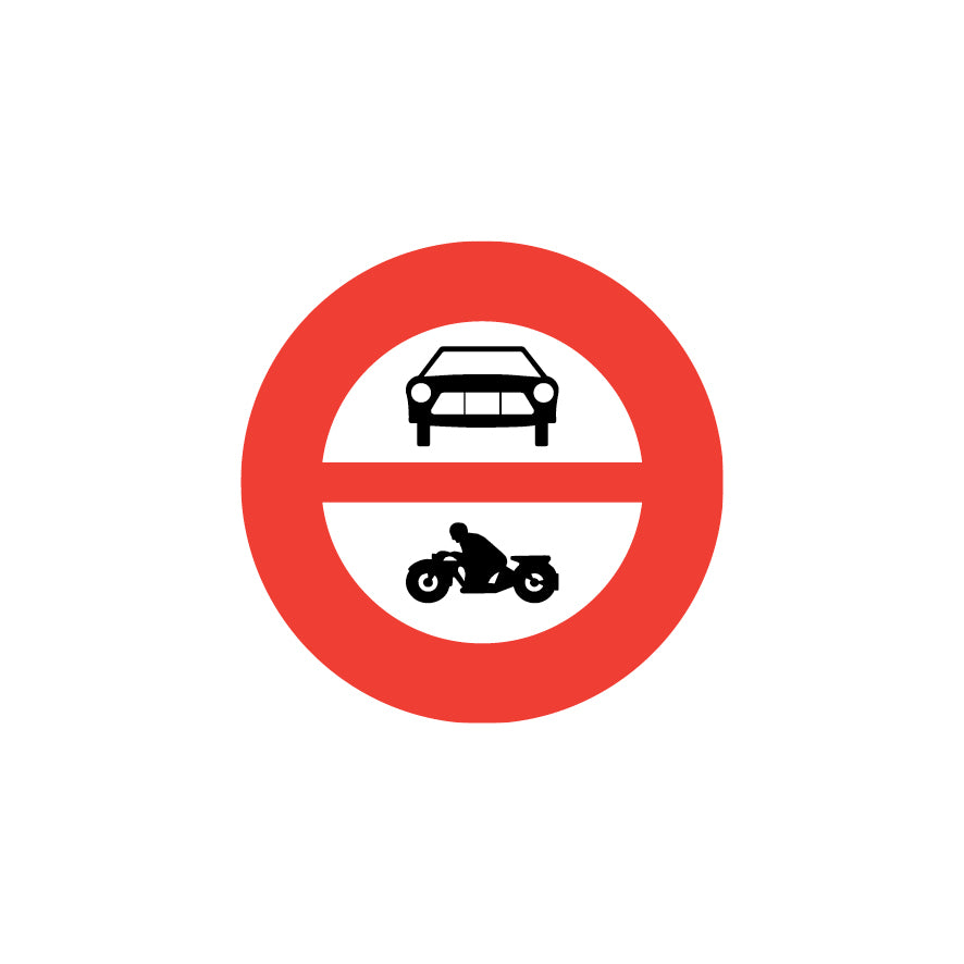 2.13 Verbot für Motorwagen und Motorräder, Vorschriftssignal