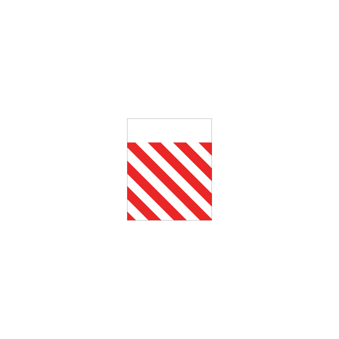 Einzelflagge, 1.0421, "Schraffur rot-weiss rechts", 12.5/15 cm, ungesäumt