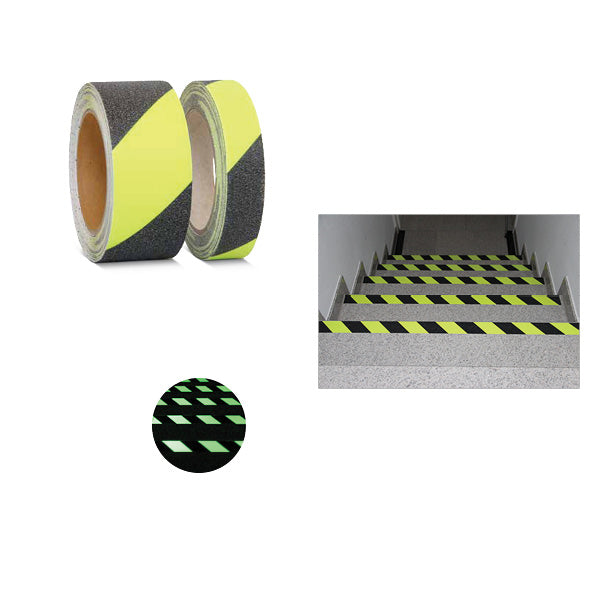 Antirutsch Universal Warnung Fluor, Nachleuchtend, Tagesfluoreszierend R13, Rolle 50 mm/6 m