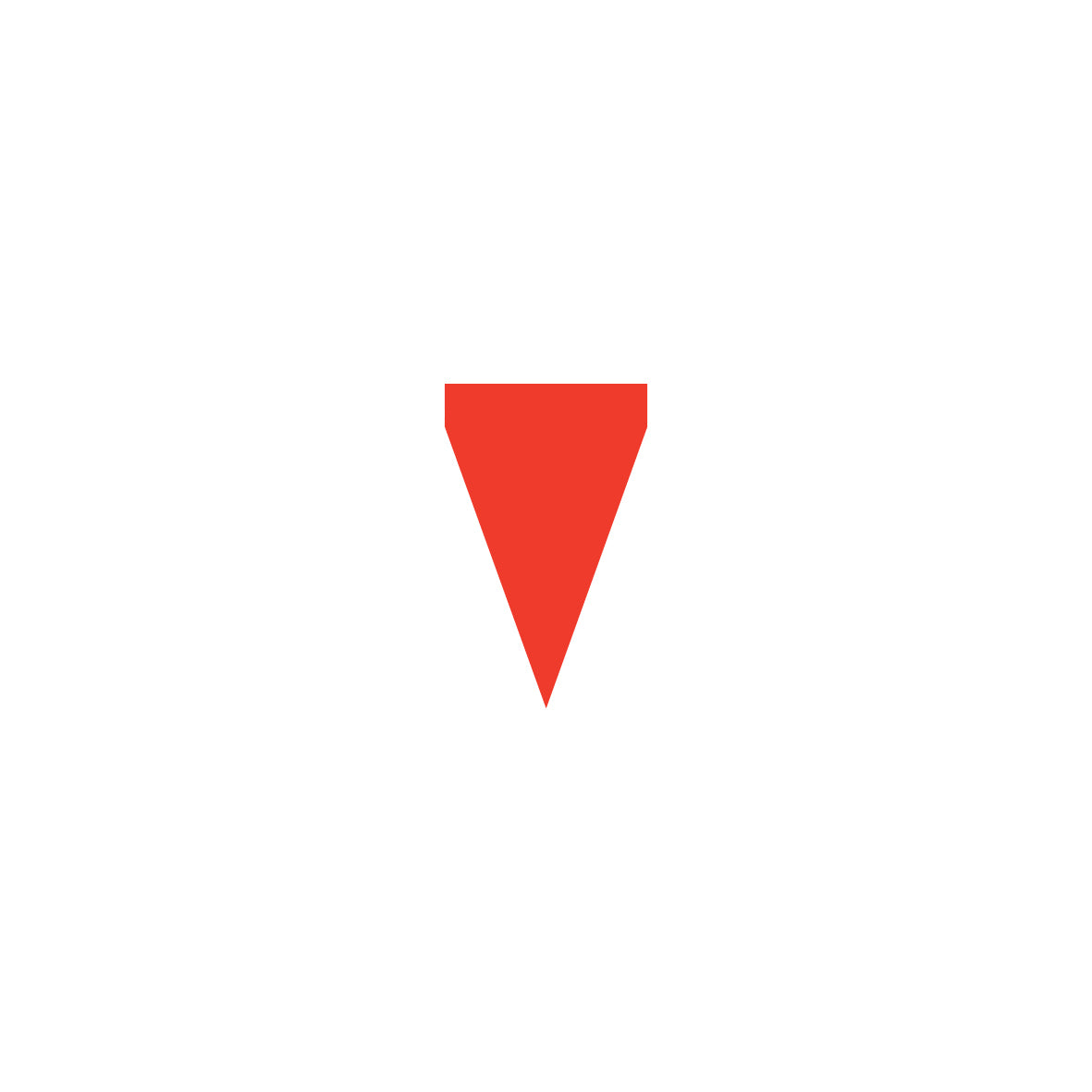 Einzelflagge, 1.0357, "Dreieck rot", 12.5/20 cm, ungesäumt