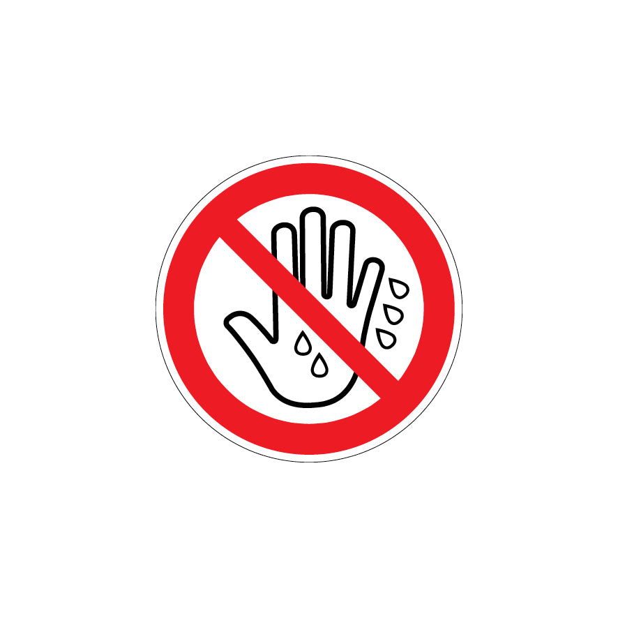 6.V-938 Mit feuchten Händen berühren verboten, Verbotszeichen, Praxisbewährt