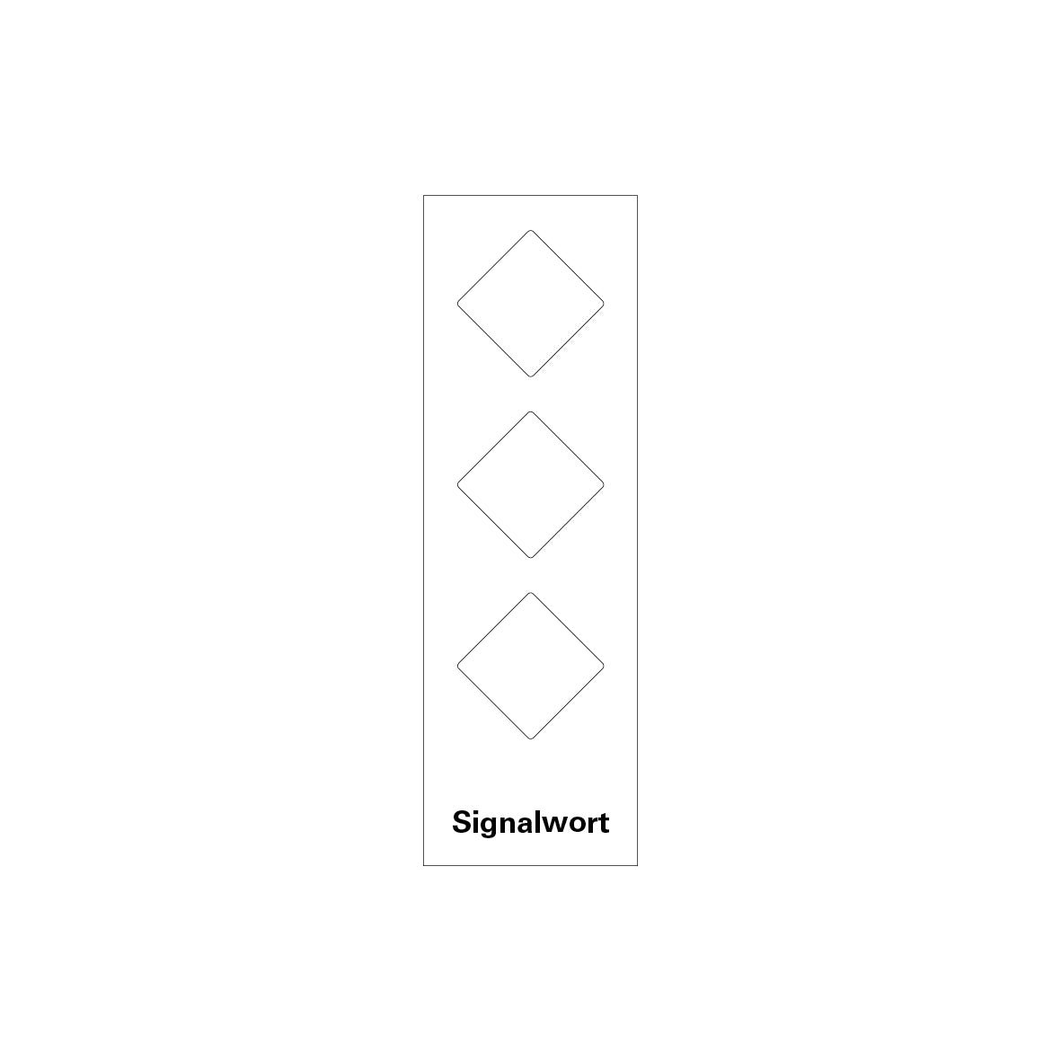 GHS-Grundetiketten, 3 GHS und Signalwort nach Wahl, 30 x 100 mm, Bo = 6 Stk., VE = Bo