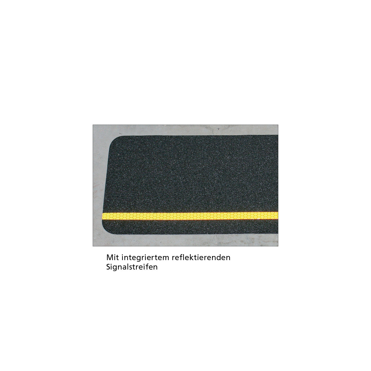 Antirutsch Multifunktionsbelag, schwarz, mit Streifen gelb, reflektierend 150 x 610 mm