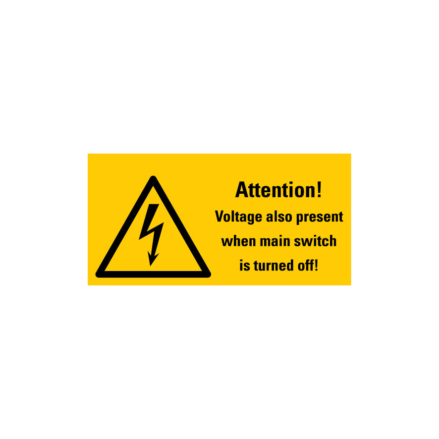 Warnzeichen Elektro mehrsprachig, 6.W-244 Attention! Voltage also.....