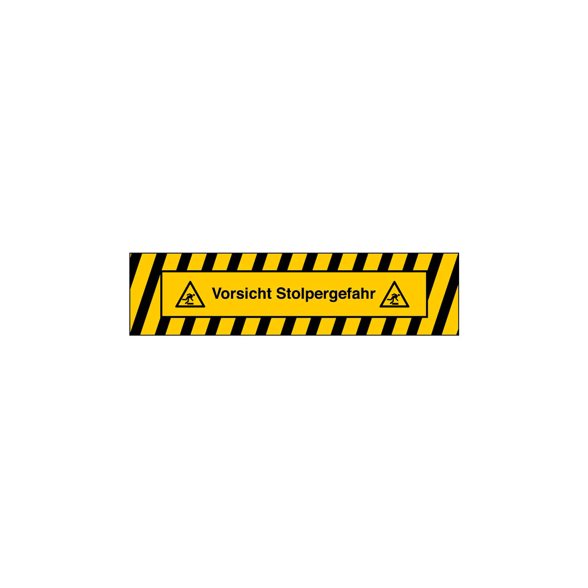 Antirutschbelag Warnmarkierung, 10.0011, gelb-schwarz, selbstklebend, Antirutsch R10,  800/200 mm, Text: Vorsicht Stolpergefahr
