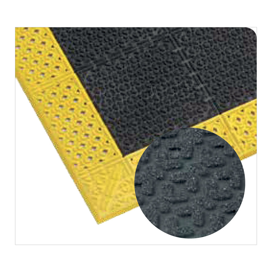Ergo Arbeitsplatzmatte Cushion Lok HD Solid Grip Step, gelb-schwarz, 107 x 183 cm, 33.3 kg