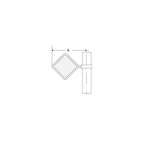 Signalträger 4-Eck 45°, 35/35 cm, seitlich, 1 Bride